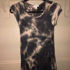 Love Fire Grey and White Flowy Dress